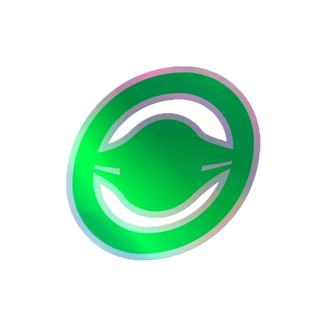 Logo Holographic Sticker (Black and Cyber Green)